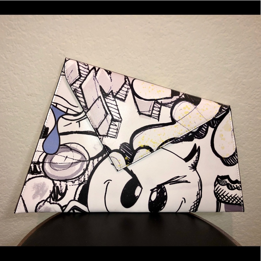 Asos Asymmetrical Graffiti-Style Envelope Clutch